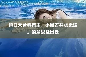 镇日天台春有主，小风古井水无波。的意思及出处