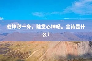 乾坤渺一身，陡觉心神畅。全诗是什么？