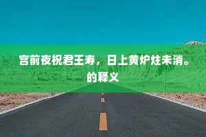 宫前夜祝君王寿，日上黄炉炷未消。的释义