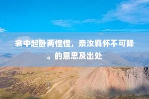 衾中起卧两惶惶，奈汝羁怀不可降。的意思及出处