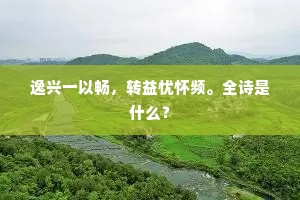 逸兴一以畅，转益忧怀频。全诗是什么？