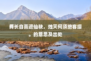 舞长自喜迎仙袂，烛灭何须绝客缨。的意思及出处