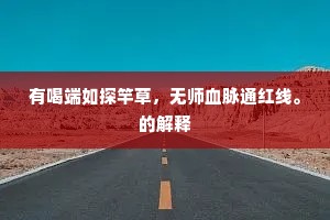 有喝端如探竿草，无师血脉通红线。的解释