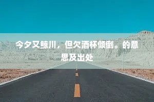 今夕又鲸川，但欠酒杯倾倒。的意思及出处