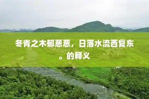 冬青之木郁葱葱，日落水流西复东。的释义