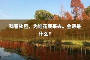 残春社燕，为谁花底来去。全诗是什么？