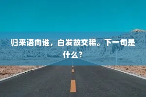 归来语向谁，白发故交稀。下一句是什么？