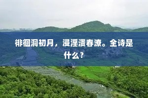 徘徊洞初月，浸淫溃春潦。全诗是什么？