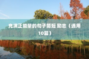 充满正能量的句子简短 励志（通用10篇）