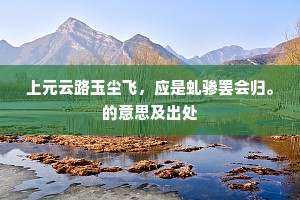 上元云路玉尘飞，应是虬骖罢会归。的意思及出处