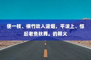 便一枝、横竹吹入湖烟，平波上、惊起老鱼秋舞。的释义