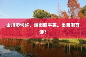 山川渺何许，烟雨暗平芜。出自哪首诗？
