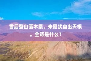 雪后登山落木繁，朱霞犹自出天根。全诗是什么？