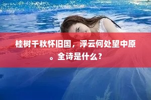 桂树千秋怀旧国，浮云何处望中原。全诗是什么？