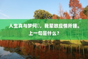 人生真与梦何挍，我辈故应情所锺。上一句是什么？