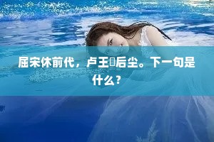 屈宋休前代，卢王祇后尘。下一句是什么？