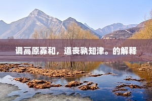 调高原寡和，道丧孰知津。的解释
