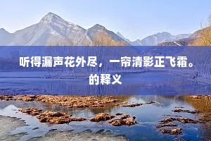 听得漏声花外尽，一帘清影正飞霜。的释义