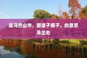 驱马燕山市，路逢子揭子。的意思及出处