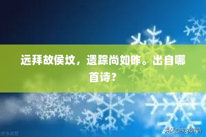 远拜故侯坟，遗踪尚如昨。出自哪首诗？