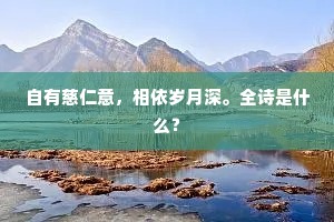 自有慈仁意，相依岁月深。全诗是什么？