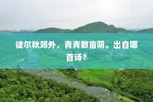 徒尔秋郊外，青青数亩阴。出自哪首诗？