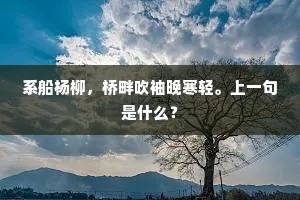 系船杨柳，桥畔吹袖晚寒轻。上一句是什么？