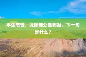 平生感慨，况逢佳处辄销凝。下一句是什么？