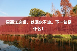 日暮江逾阔，秋深水不波。下一句是什么？