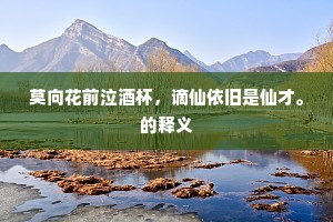 莫向花前泣酒杯，谪仙依旧是仙才。的释义
