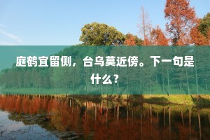 庭鹤宜留侧，台乌莫近傍。下一句是什么？