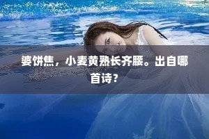 婆饼焦，小麦黄熟长齐腰。出自哪首诗？