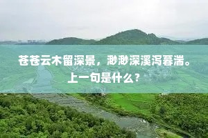 苍苍云木留深景，渺渺深溪泻暮湍。上一句是什么？