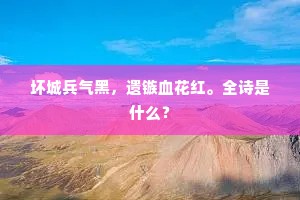 坏城兵气黑，遗镞血花红。全诗是什么？