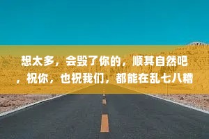 想太多，会毁了你的，顺其自然吧，祝你，也祝我们，都能在乱七八糟的生活里找到快乐。