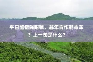 平日酷憎蝇附骥，暮年肯作鹤乘车？上一句是什么？