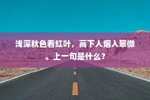 浅深秋色看红叶，高下人烟入翠微。上一句是什么？