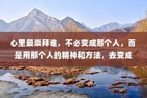 心里最崇拜谁，不必变成那个人，而是用那个人的精神和方法，去变成你自己。