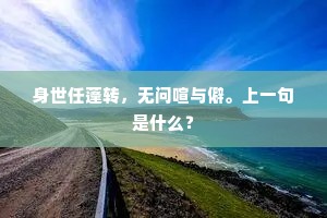 身世任蓬转，无问喧与僻。上一句是什么？