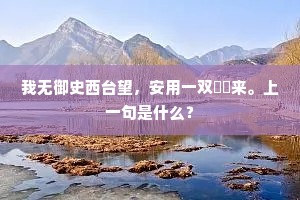我无御史西台望，安用一双鸂鶒来。上一句是什么？