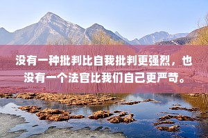 没有一种批判比自我批判更强烈，也没有一个法官比我们自己更严苛。