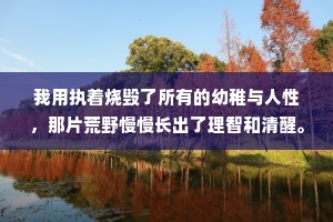 我用执着烧毁了所有的幼稚与人性，那片荒野慢慢长出了理智和清醒。