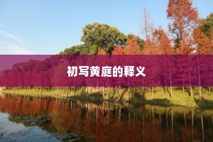 初写黄庭的释义