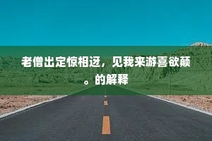 老僧出定惊相迓，见我来游喜欲颠。的解释