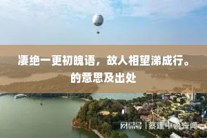 凄绝一更初魄语，故人相望涕成行。的意思及出处