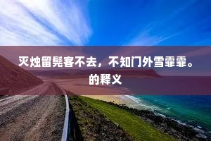 灭烛留髡客不去，不知门外雪霏霏。的释义