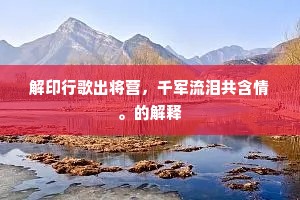 解印行歌出将营，千军流泪共含情。的解释