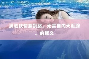 满载秋情兼别绪。无言自向天涯路。的释义