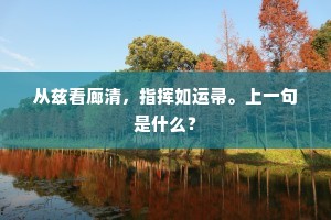 从兹看廊清，指挥如运帚。上一句是什么？