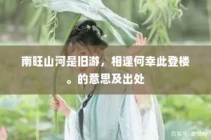 南旺山河是旧游，相逢何幸此登楼。的意思及出处